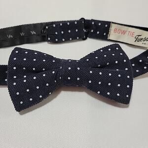 BOW TIE TUESDAY | Men’s Black Polka Dot 100% Cotton Adjustable Pre-Tied Bow Tie